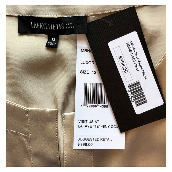 LAFAYETTE 148 Gold Valerie Luxor Silk Blouse NWT - Picture 5 of 8